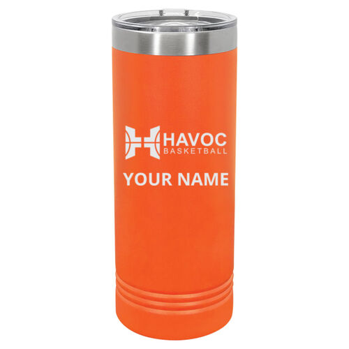 Havoc Basketball Engraved Design HBE1 on a Polar Camel® - 22 oz. Skinny Tumbler with Slider Lid Thumbnail