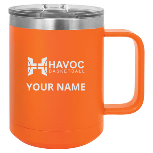 Havoc Basketball Engraved Design HBE1 on a Polar Camel® - 15 oz. Vacuum Insulated Mug with Slider Lid Thumbnail