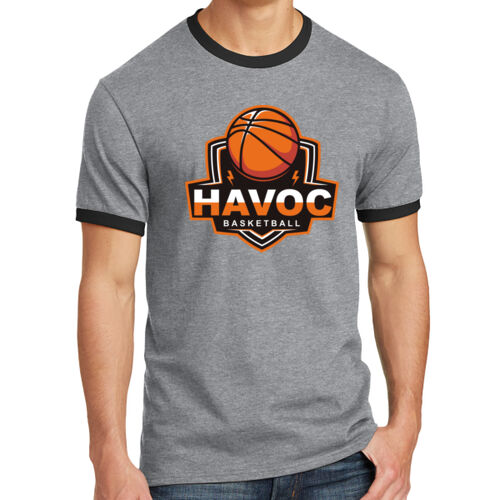 Havoc Basketball Design HB1 on a Port & Company® - Core Cotton Ringer Tee Thumbnail