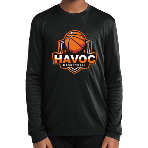 Havoc Basketball Design HB1 on a Sport-Tek® - Youth Long Sleeve PosiCharge ® Competitor Tee Thumbnail