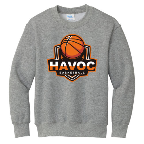 Havoc Basketball Design HB1 on a Port & Company® - Youth Core Fleece Crewneck Sweatshirt Thumbnail