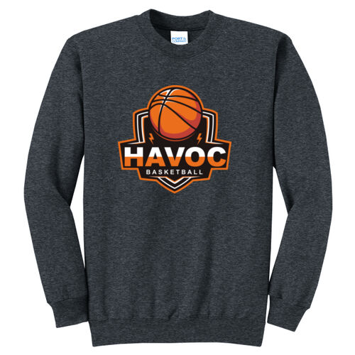 Havoc Basketball Design HB1 on a Port & Company® - Core Fleece Crewneck Sweatshirt Thumbnail
