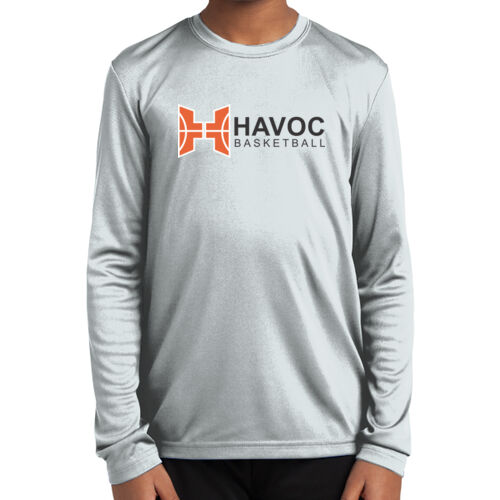 Havoc Basketball Design HB3 on a Sport-Tek® - Youth Long Sleeve PosiCharge ® Competitor Tee Thumbnail