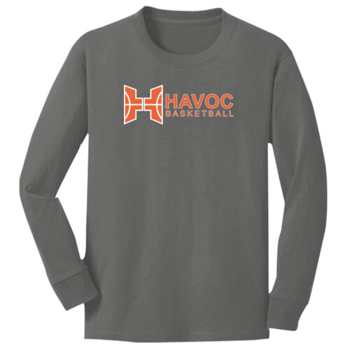 Havoc Basketball Design HB4 on a Port & Company® - Youth Long Sleeve Core Cotton Tee Thumbnail