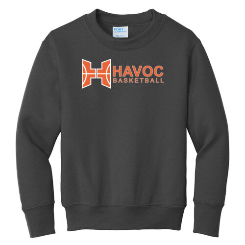 Havoc Basketball Design HB4 on a Port & Company® - Youth Core Fleece Crewneck Sweatshirt Thumbnail