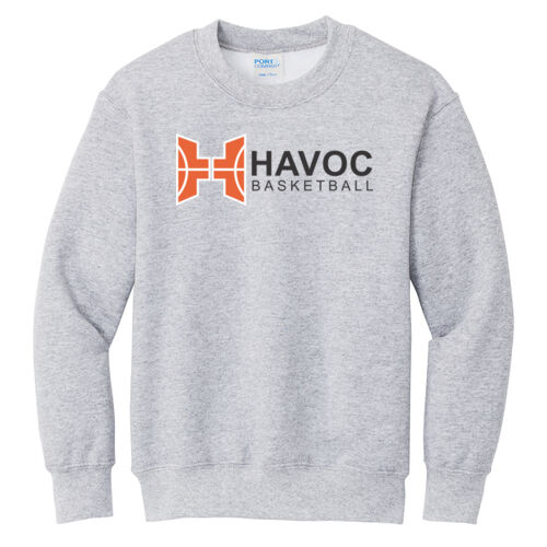 Havoc Basketball Design HB3 on a Port & Company® - Youth Core Fleece Crewneck Sweatshirt Thumbnail