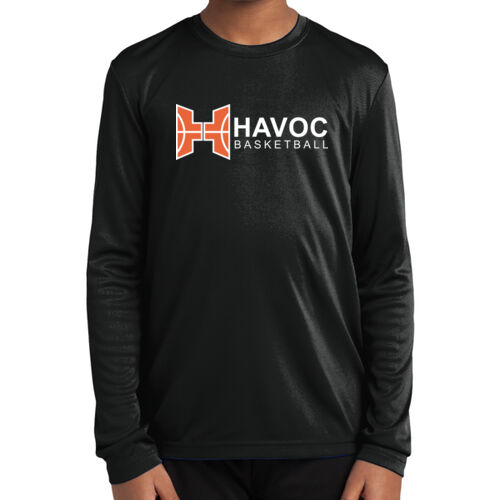 Havoc Basketball Design HB5 on a Sport-Tek® - Youth Long Sleeve PosiCharge ® Competitor Tee Thumbnail